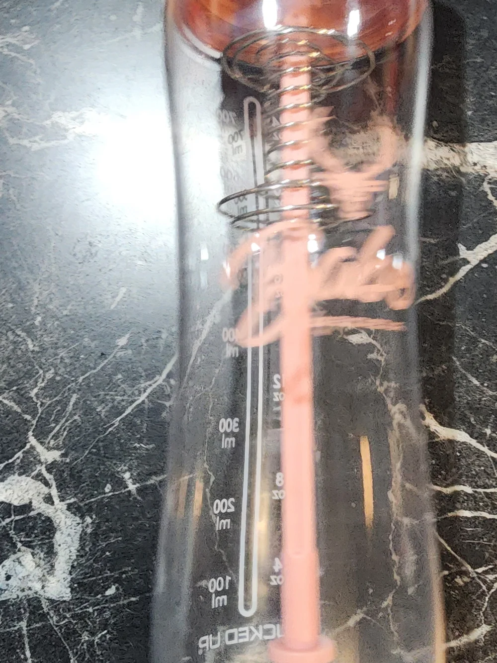 Bucked Up Babe Pink Straw Clear Tumbler Bottle with Spiral Mixed